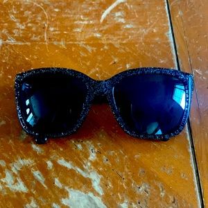 Black Chunky Glitter Coach Sunglasses